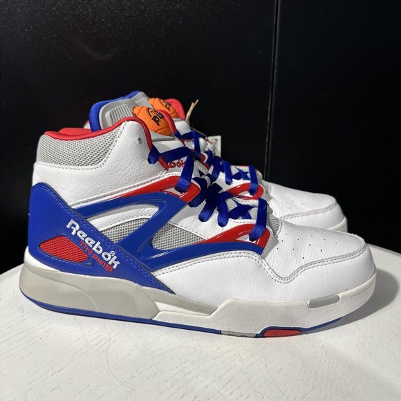 New Reebok Pump Omni Zone II Shoes "Pistons" White Blue Red Mens 10 H01315 - Picture 1 of 6